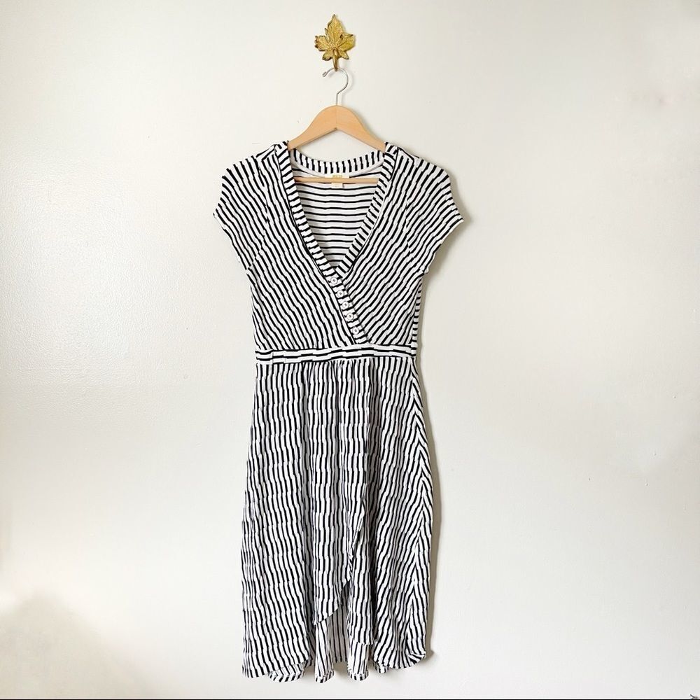 Anthropologie Maeve Paladino Faux Wrap Midi Dress NWOT Small super stretch